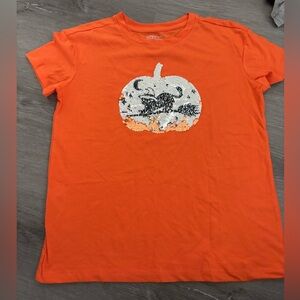 Cat & Jack Orange Sequin Pumpkin Tee
